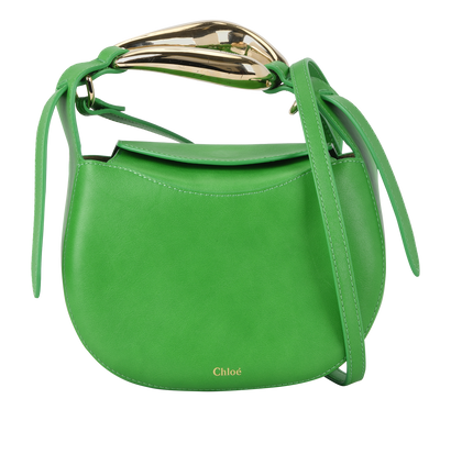 Kiss Bag Small, &pound;395, Handbags, Green, Leather, Front view